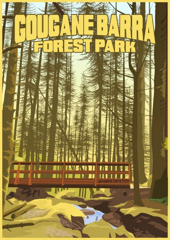 Retro Forest Park Poster A2 / A3