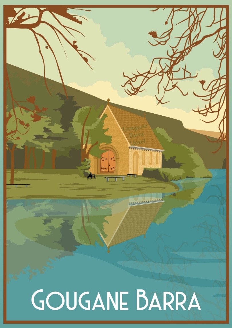 Retro Gougane Barra Poster A2 / A3